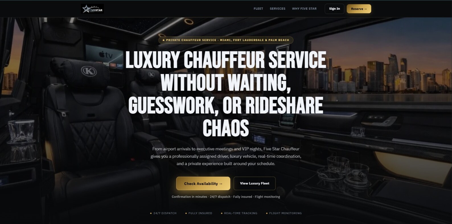 Five Star Chauffeur website